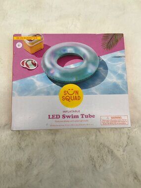 Sun Squad LED Swim Tube, 36" Diameter Pool Beach Summer Fun! NEW